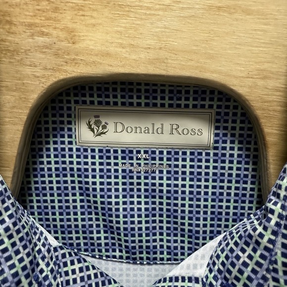 Donald Ross Shirt Men's Size XXL Gingham Check Short Sleeve‎ Performance Stretch - Picture 4 of 6